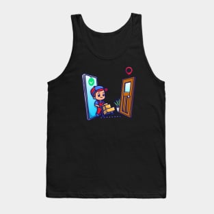 Cute Courier Delivery Package Cartoon Tank Top